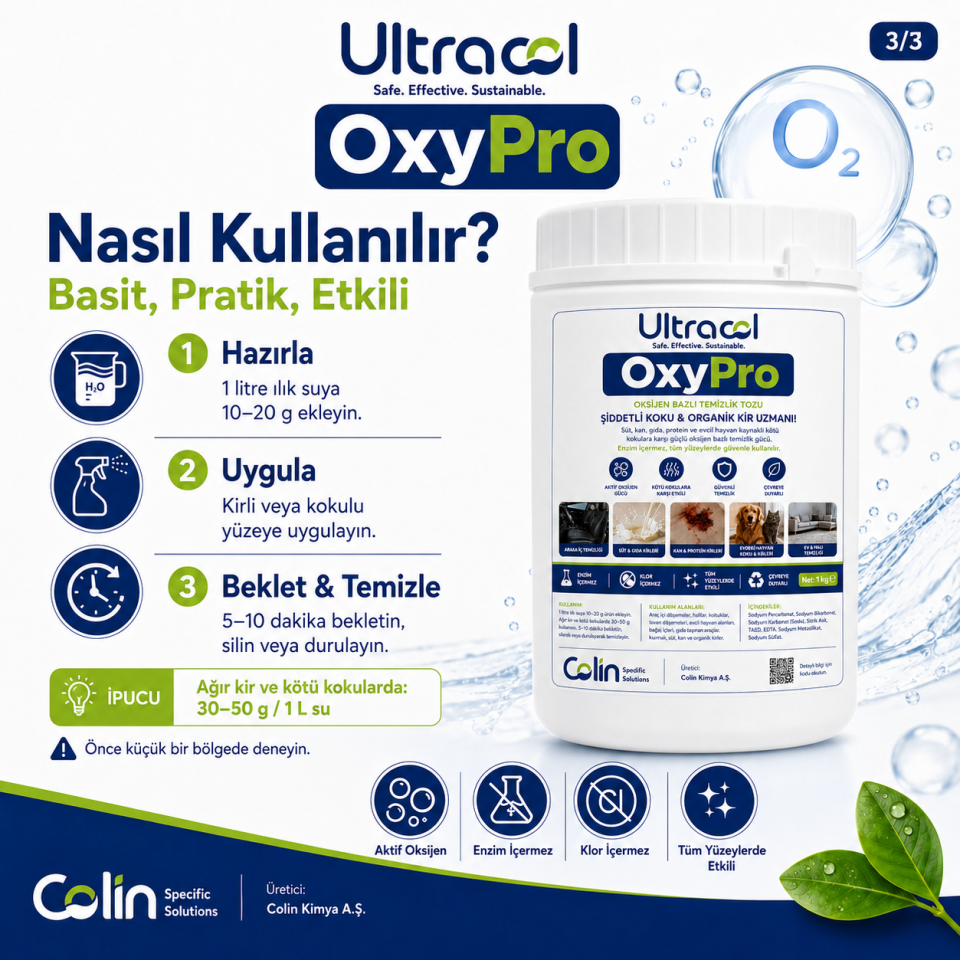 ULTRACOL OxyPro – Oksijen Bazlı Çok Amaçlı Güçlü Temizleyici 250 g