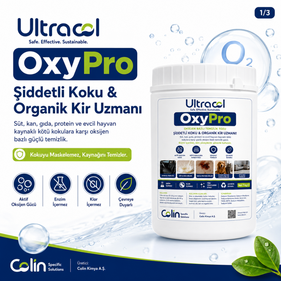ULTRACOL OxyPro – Oksijen Bazlı Çok Amaçlı Güçlü Temizleyici 1 Kg