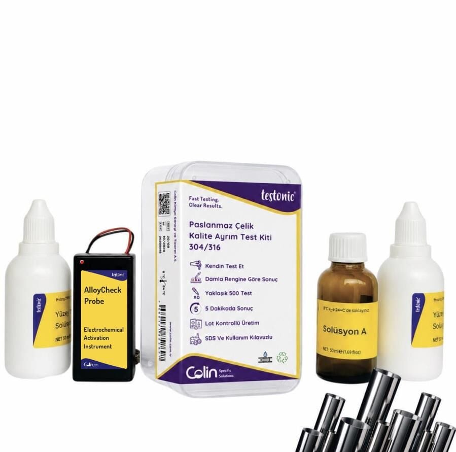 Paslanmaz Çelik Kalite Ayrım Test Kiti - 304/316