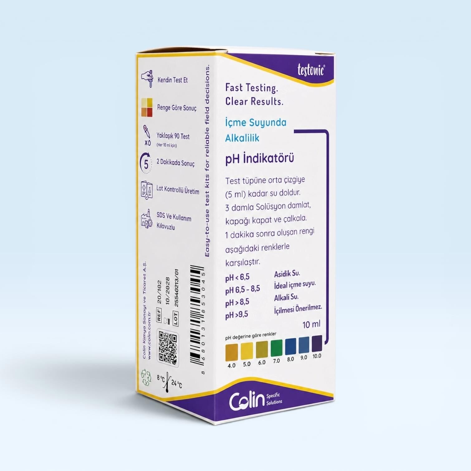 pH İndikatörü (pH 4-10) - İçme Suyunda Alkalilik Testi için